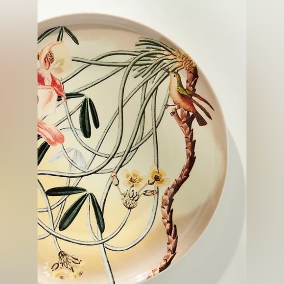 Anthropologie Coral Orchid Dessert Plate - Picture 2 of 2